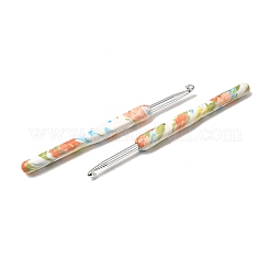 アルミかぎ針編みのフック  ABS樹脂製ハンドル付き  カラフル  140x11x10.5mm  8個/セット&nbsp;TOOL-C012-08