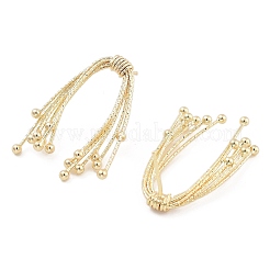 女性用蝶結び真鍮タッセルスタッドピアス  ゴールドカラー  29.5x21.5x5mm&nbsp;EJEW-S216-01G