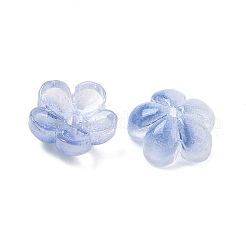 染色・加熱ガラスビーズキャップ  5  - 花びらの花  藤紫色  10x10x5mm  穴：1.4mm&nbsp;GLAA-C042-01C