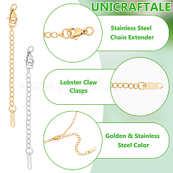 30Pcs 2 Colors 304 Stainless Steel Chain Extender&nbsp;FIND-UN0004-16
