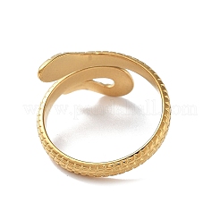 女性用304ステンレススチールオープンカフリング  ヘビ  18KGP本金メッキ  12mm  内径：17mm&nbsp;RJEW-M020-01G-01