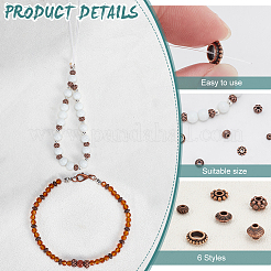 300Pcs 6 Styles Tibetan Style Alloy Spacer Beads&nbsp;TIBEB-PH0004-98
