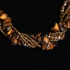 Tiger Eye Multi-strand Necklaces&nbsp;NJEW-L143-02