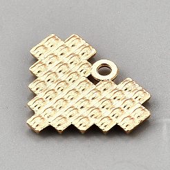 合金ラインストーンペンダント。ハートチャーム  ライトゴールド  16.5x20.5x2mm  穴：1.8mm&nbsp;FIND-WH0440-001B-KCG
