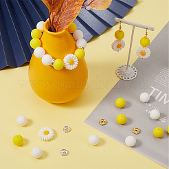 DIY Daisy Flower Silicone & Brass Beads Jewelry Making Findings Kit&nbsp;DIY-SC0025-42