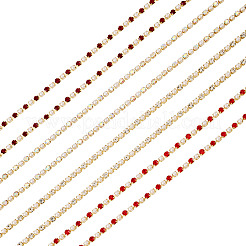8m 4 Colors Brass Rhinestone Strass Chains&nbsp;CHC-TA0001-41