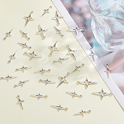 チベット風合金透かしペンダント  スター  アンティークシルバー  23~27.5x10~17x1.7~2.5mm  穴：1.6~1.8mm&nbsp;FIND-FH0008-99