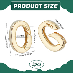 2pcs Sterling Silver Spring Gate Rings&nbsp;STER-PH0002-98B