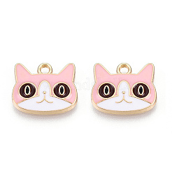 Light Gold Plated Alloy Kitten Pendants&nbsp;ENAM-T009-41B