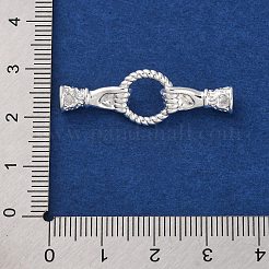 Brass Micro Pave Clear Cubic Zirconia Fold Over Clasps&nbsp;KK-C076-01S