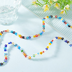 2 Strands Handmade Millefiori Glass Bead&nbsp;LAMP-GO0001-16