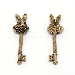 亜鉛合金のペンダント  DIYジュエリー用  キー  アンティークブロンズ  21.5~69x9.5~22x1~5.3mm  穴：1~14mm  2個/スタイル  23スタイル  46個/セット&nbsp;PALLOY-WH0087-27
