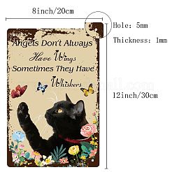 長方形の金属鉄の看板ポスター  家の壁の装飾のため  猫の模様  300x200x2.2mm&nbsp;AJEW-WH0157-331