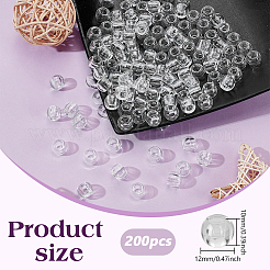 プラスチック製ドレッドヘアビーズヘアデコレーション200個  透明  12x9.5~10mm&nbsp;AJEW-ME0001-48