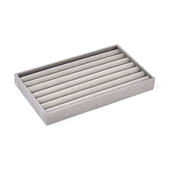 6スロット長方形ベルベット結婚指輪収納ディスプレイトレイ  ライトグレー  12.5x21.2x2.3cm&nbsp;AJEW-WH0471-129A-01