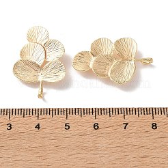 真鍮チャーム  質感のある葉っぱのチャーム  18KGP本金メッキ  20x19x3.6mm  穴：1.3x2mmと1.5x3mm&nbsp;KK-Z164-06G