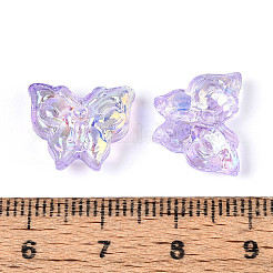 電気メッキ透明ガラスビーズ連売り  蝶  ライラック  12x15x6mm  穴：0.9mm  約60個/連  23.39~23.62''（59.4~60センチメートル）&nbsp;EGLA-T029-06B
