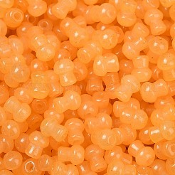 透明な色のガラスシードビーズ  キノコ  ダークオレンジ  5.5x4.5mm  穴：1mm  4150個/ポンド&nbsp;SEED-R001-01S