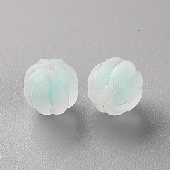 透明なアクリルビーズ  艶消し  二層ビーズ  カボチャ  アクアマリン  11x11.5mm  穴：2mm  約550個/500g&nbsp;TACR-S152-07C-SS2111