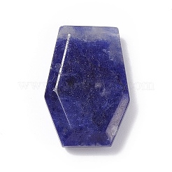 天然石ソーダライトペンダント  ポリゴンのチャーム  21~26x16~19x6mm  穴：1mm&nbsp;G-C002-01D