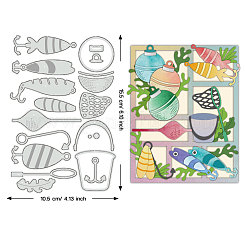 Fishing Theme Carbon Steel Cutting Dies Stencils&nbsp;DIY-WH0309-1488