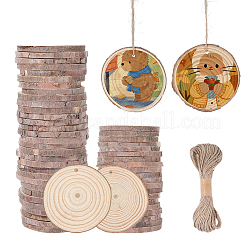 50Pcs Wood Big Pendants&nbsp;WOOD-PH0004-05