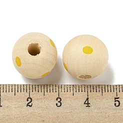 Printed Wood European Beads&nbsp;WOOD-G022-18F