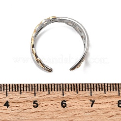 女性用調節可能な304ステンレススチールカフリング  ゴールデン·ステンレス鋼色  文字x  10mm  調整可能&nbsp;RJEW-B150-01GP-06