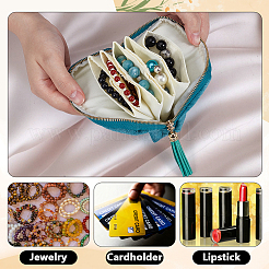 Cloth Jewelry Storage Zipper Bags with Tassel for Earrings Rings Bracelets Necklaces&nbsp;AJEW-WH0596-664C