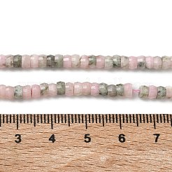 天然石ロードナイトビーズ連売り  ファセットロンデル  4x2.5mm  穴：0.9mm  約151~155個/連  14.57''~14.96''（37~38センチメートル）&nbsp;G-A299-A24-01