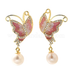 Natural Pearl Dangle Ear Studs&nbsp;EJEW-L099-11G