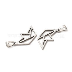 変色しない201ステンレススチールペンダント  ホロウボートチャーム  ステンレス鋼色  14x27x1.5mm  穴：6.5x3mm&nbsp;STAS-K251-053P