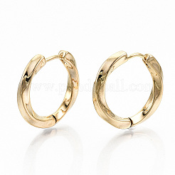 Brass Huggie Hoop Earrings&nbsp;X-KK-T062-45G-NF