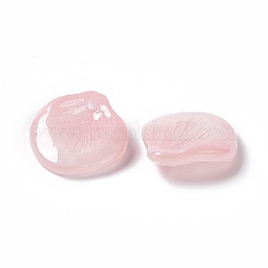 電気メッキガラスペンダント  花びらのチャーム  ピンク  20x18x4mm  穴：1.2mm&nbsp;EGLA-H102-01F