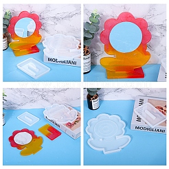 DIY Flower Shape Desk Mirror Frame Silicone Molds&nbsp;DIY-E043-01