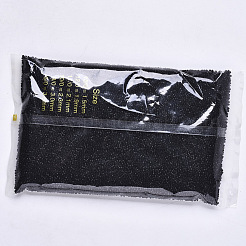 ガラスシードビーズ  機械刺繍に適合  不透明色の光沢  ラウンド  ブラック  2x1.5mm  穴：1mm  約30000個/袋&nbsp;SEED-S042-03B-01
