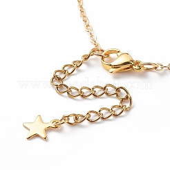 Clear Cubic Zirconia Moon and Star Link Bracelet with Brass Chains&nbsp;BJEW-JB08789