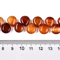 天然石赤瑪瑙ビーズ連売り  ティアドロップ  トップ掘削  12~12.5x10~11x5~5.5mm  穴：1~1.2mm  約33個/連  8.86~10.2''（22.5~25.5センチメートル）&nbsp;G-T138-123