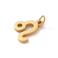 304ステンレススチールチャーム  丸カン付き  ゴールドカラー  星座チャーム  レオ  12x10x1.5mm  穴：3mm&nbsp;LS-STAS-R001-04G-05