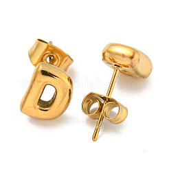 Chunk Letter 304 Stainless Steel Stud Earrings for Women&nbsp;EJEW-G386-01D-G