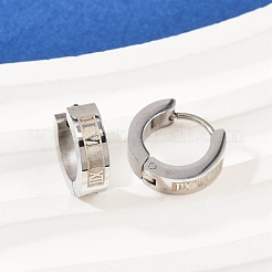304ステンレススチール研磨フープピアス  ステンレス鋼色  13.5x4mm&nbsp;EJEW-M106-01A-P
