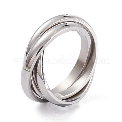 Tarnish Resistant Unisex 304 Stainless Steel Finger Rings&nbsp;RJEW-K233-06-P