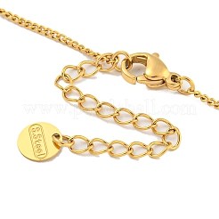 304ステンレススチールアズキチェーンネックレス  チャームネックレス  花  15.83インチ（40.2cm）&nbsp;NJEW-P311-03A-G