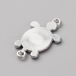 合金エナメルコネクタチャーム  タートルリンク  プラチナ  ショッキングピンク  27.5x15.5x2mm  穴：1.4mmと1.6mm&nbsp;ENAM-WH0061-47K