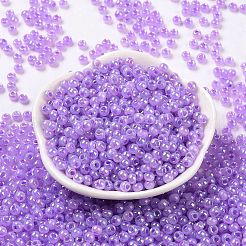 6/0 Opaque Colours Rainbow Plated Round Glass Seed Beads&nbsp;SEED-T006-04D-04