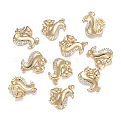 Autumn Theme Brass Micro Clear Cubic Zirconia Pendants&nbsp;ZIRC-F120-082G
