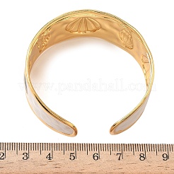 オーシャン304ステンレススチール製エナメルカフバングル（女性用）  混合図形  PVD真空メッキ  長持ちメッキ  18KGP本金メッキ  ミックスカラー  1インチ（2.4~2.45cm）  内径：2~2-3/8インチ（5~6cm）&nbsp;BJEW-B159-03G