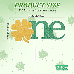 Saint Patrick's Day Clover Paper Cake Toppers&nbsp;AJEW-WH20022-27B