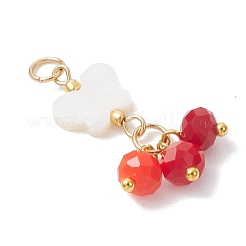 Natural White Shell with Glass Pendants&nbsp;PALLOY-JF05143
