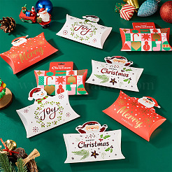 20Pcs 4 Styles Christmas Theme Paper Pillow Gift Boxes&nbsp;CON-TA0001-25